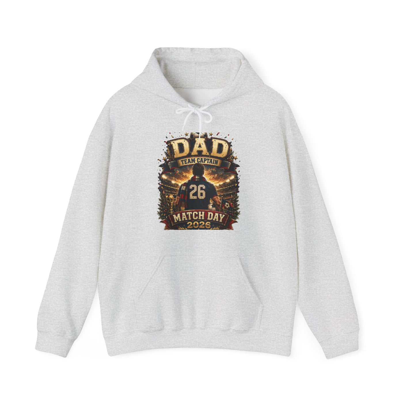 DAD Team Captain Hoodie - Vintage Soccer Match Day Graphic