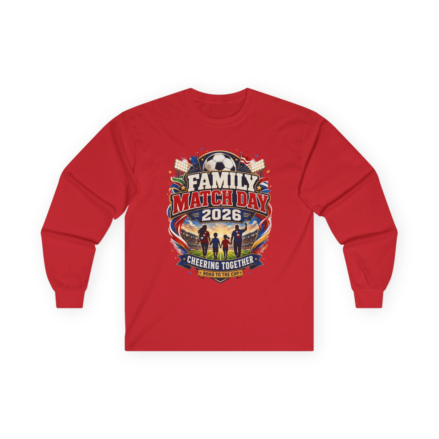 Family Match Day 2026 Long Sleeve Tee - Vintage Poster Summer Graphic