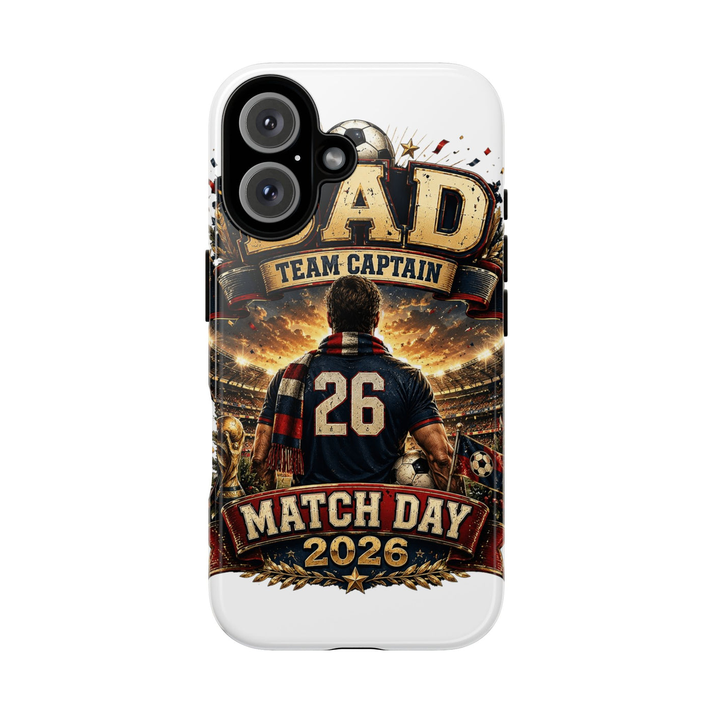 DAD Team Captain Phone Case - Vintage Soccer Match Day Graphic