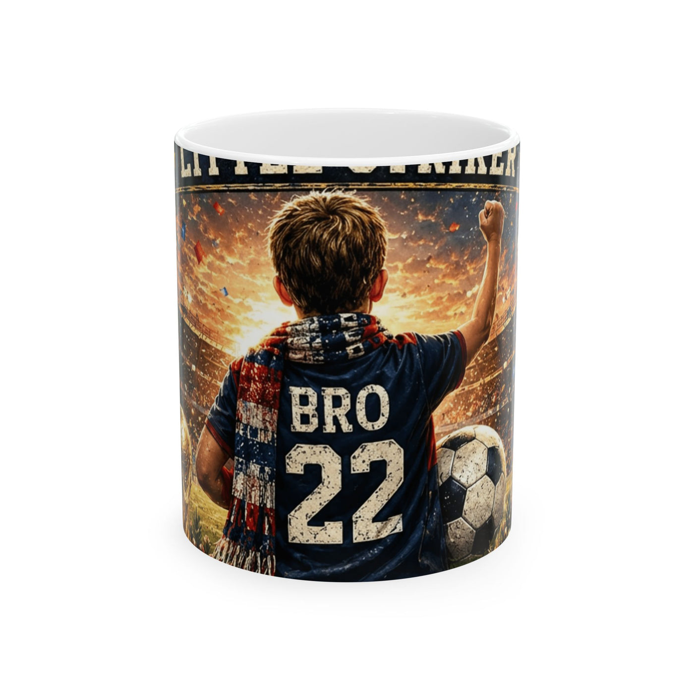 BRO Little Striker Mug - Vintage Soccer Match Day Graphic
