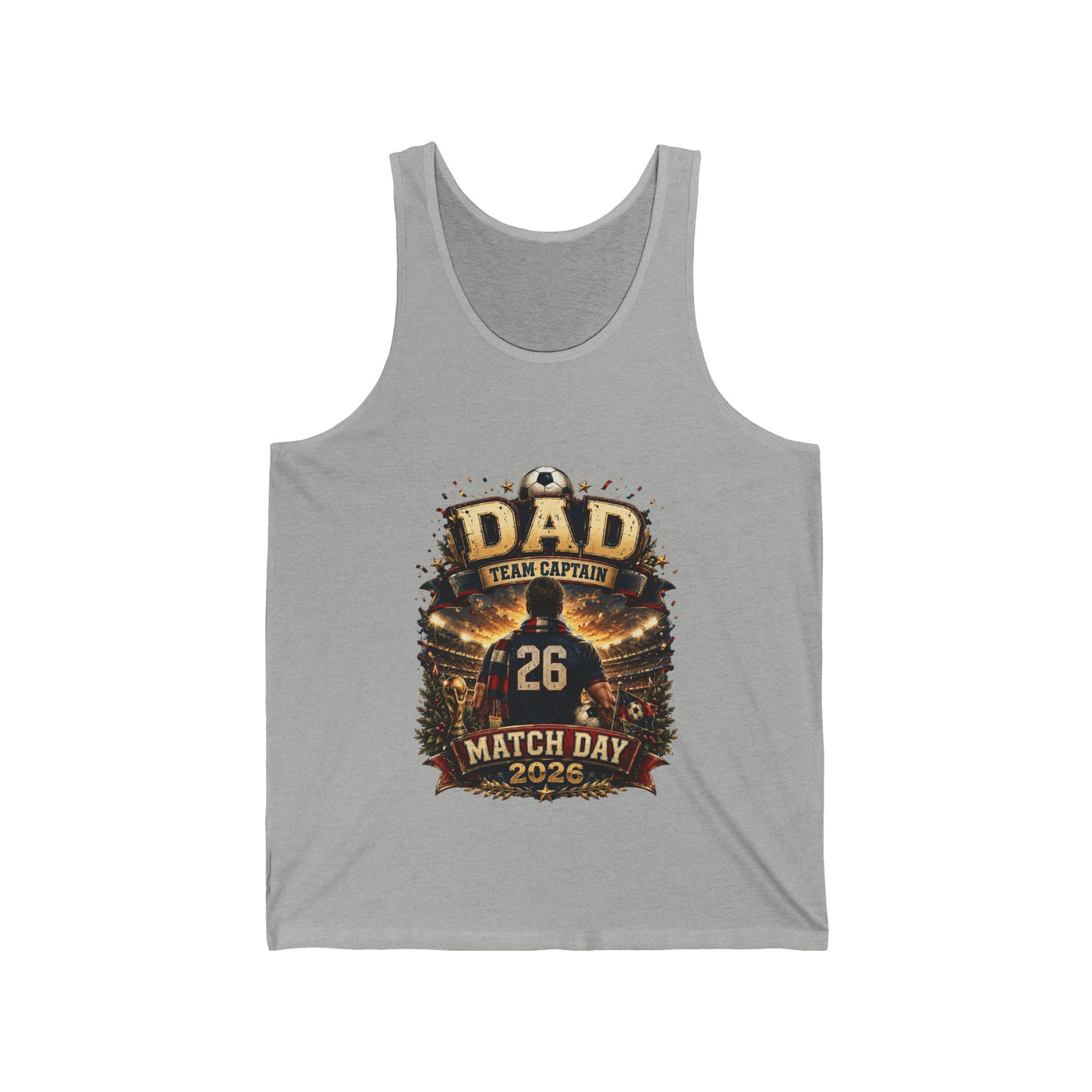DAD Team Captain Tank Top - Vintage Soccer Match Day Graphic