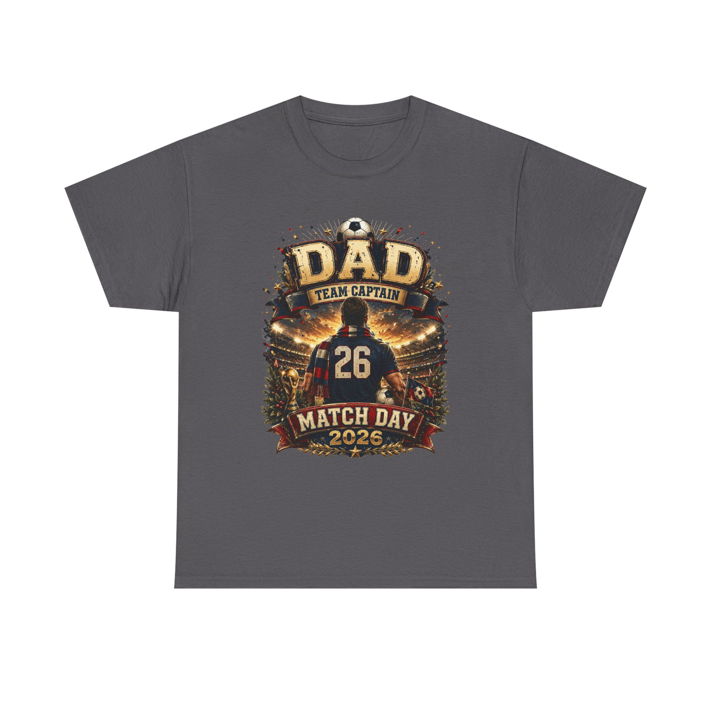 DAD Team Captain Tee - Vintage Soccer Match Day Graphic