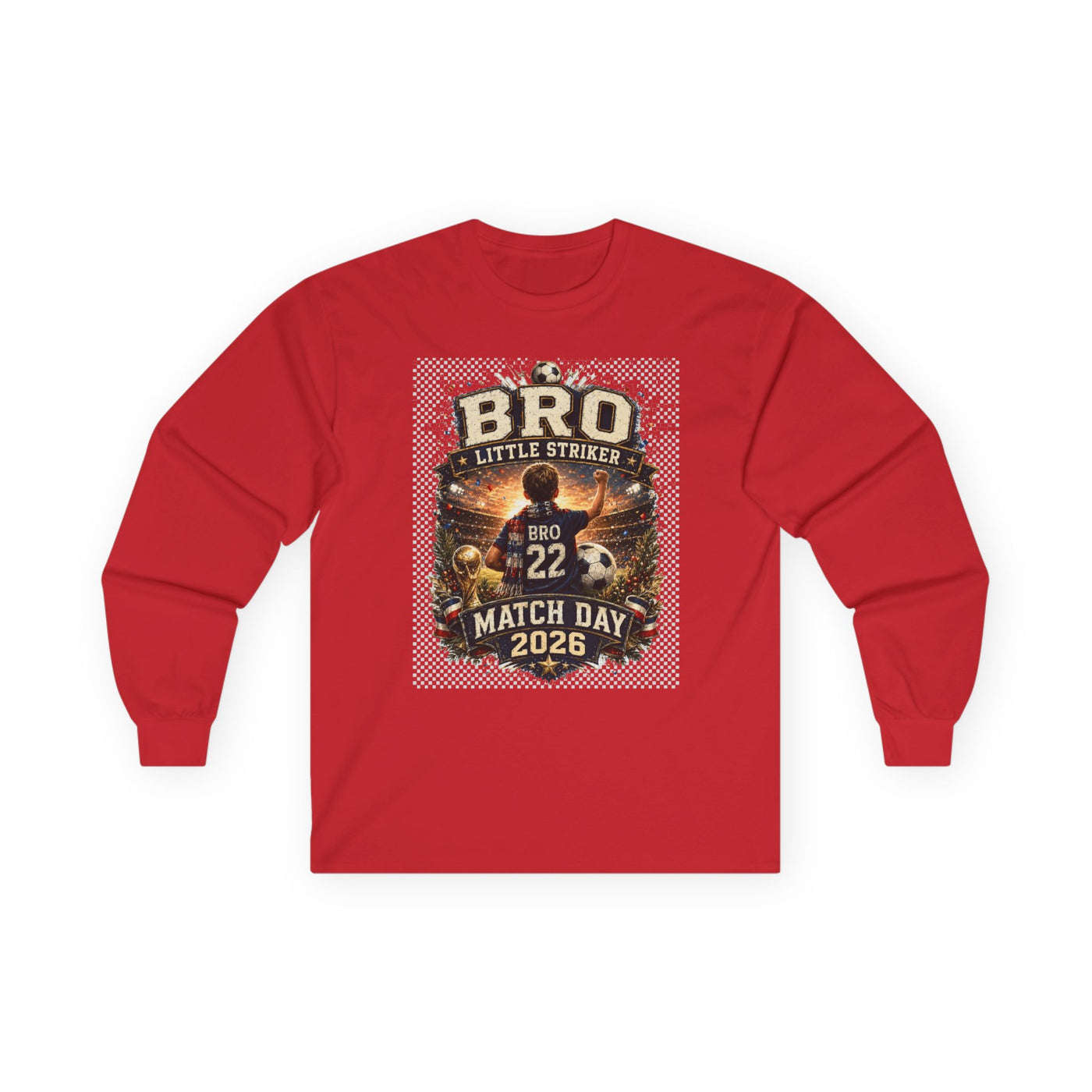 BRO Little Striker Long Sleeve Tee - Vintage Soccer Match Day Graphic