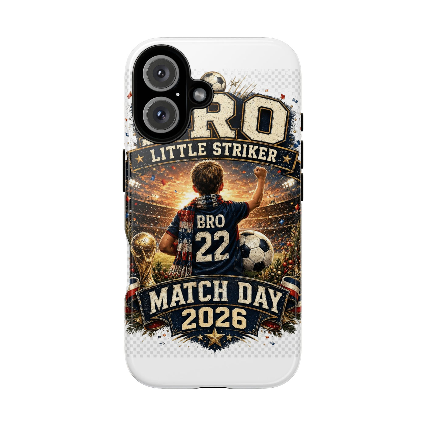 BRO Little Striker Phone Case - Vintage Soccer Match Day Graphic