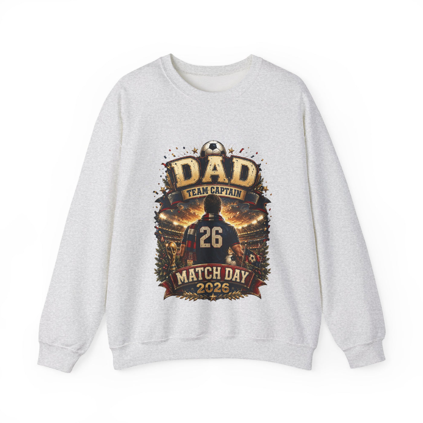 DAD Team Captain Sweatshirt - Vintage Soccer Match Day Graphic