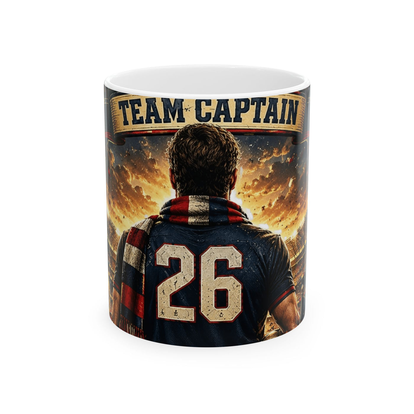 DAD Team Captain Mug - Vintage Soccer Match Day Graphic