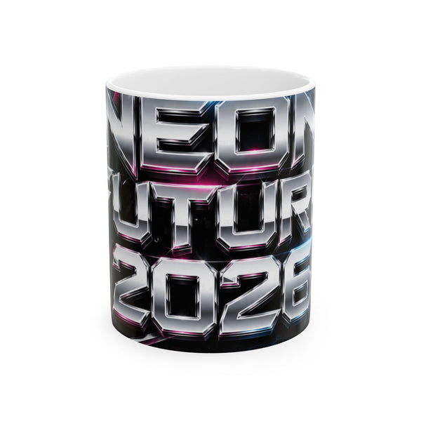 Neon Future 2026 Mug - Synthwave Summer Graphic