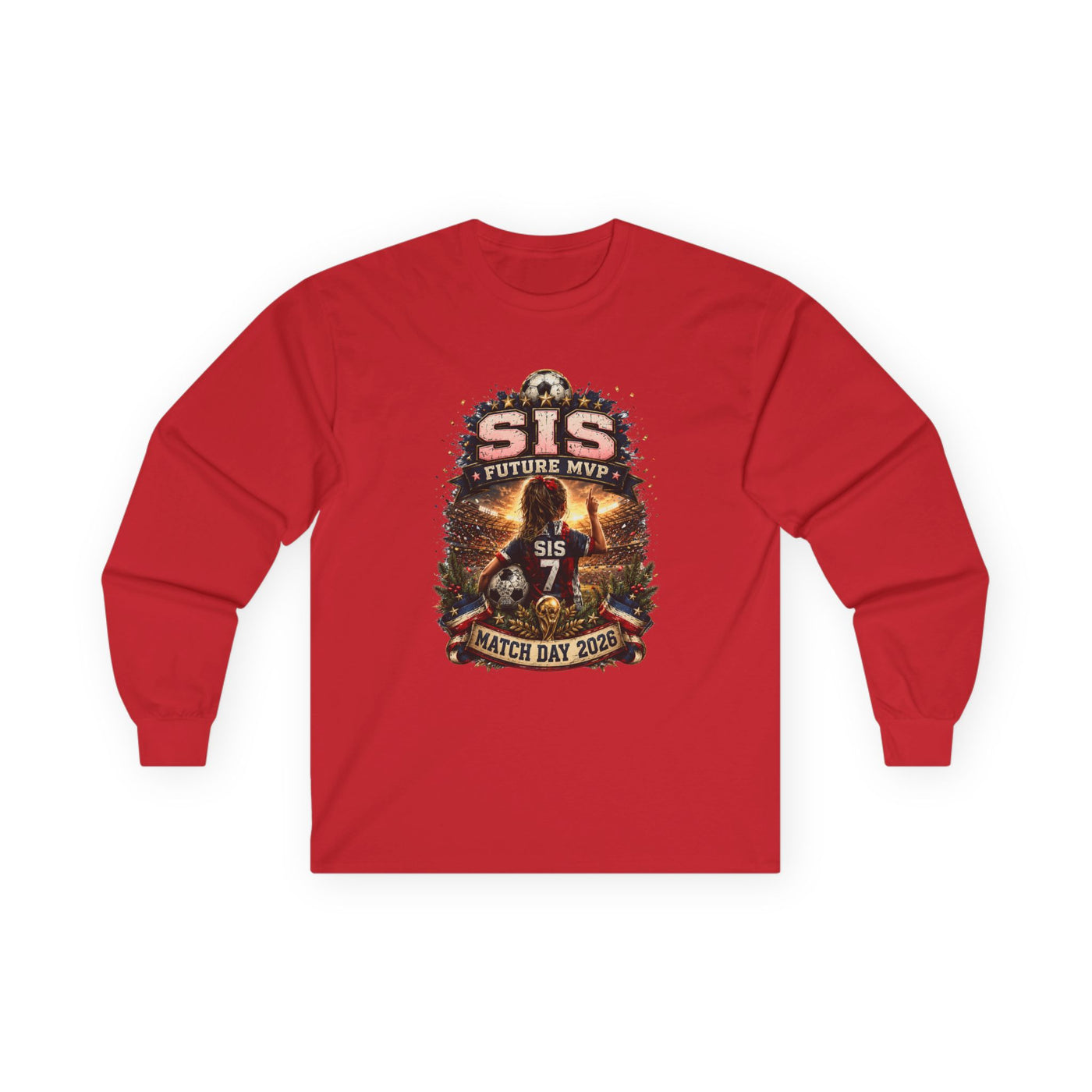 SIS Future MVP Long Sleeve Tee - Vintage Soccer Match Day Graphic