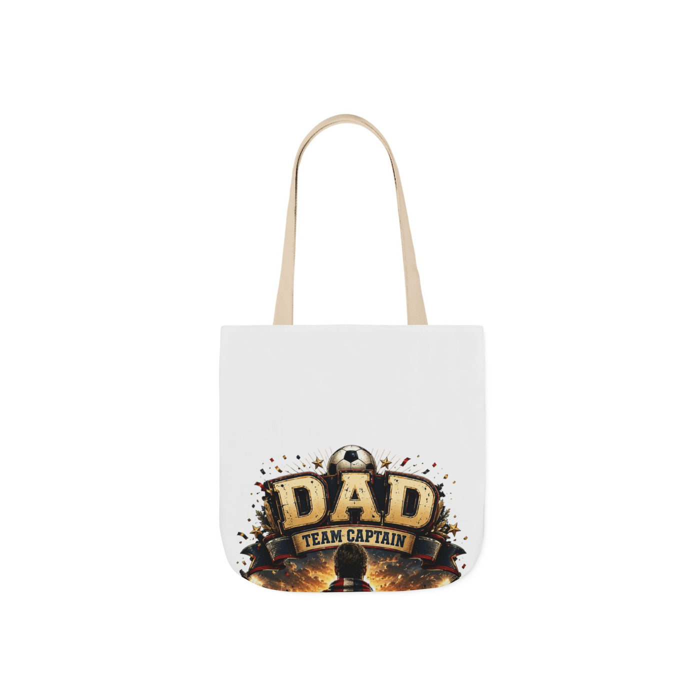 DAD Team Captain Tote Bag - Vintage Soccer Match Day Graphic
