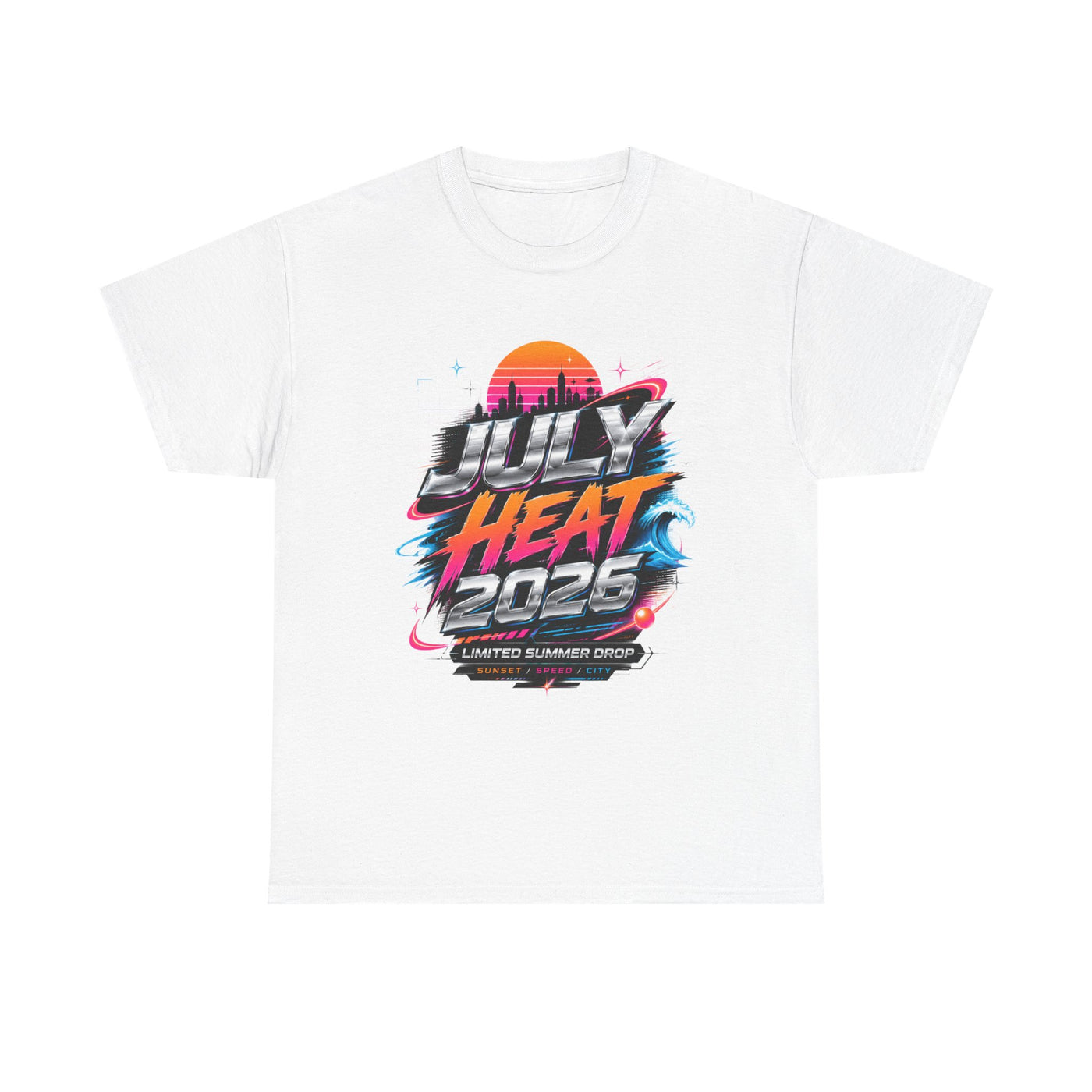 July Heat 2026 Retro Sunset Tee — Limited Summer Drop