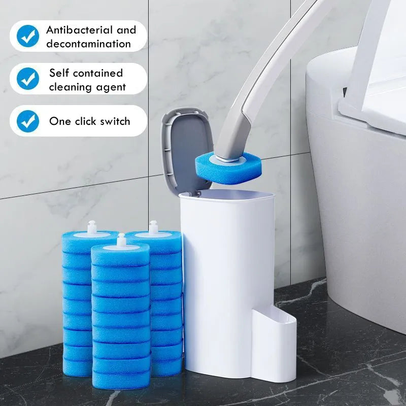 Disposable Toilet Brush with Replaceable Heads
