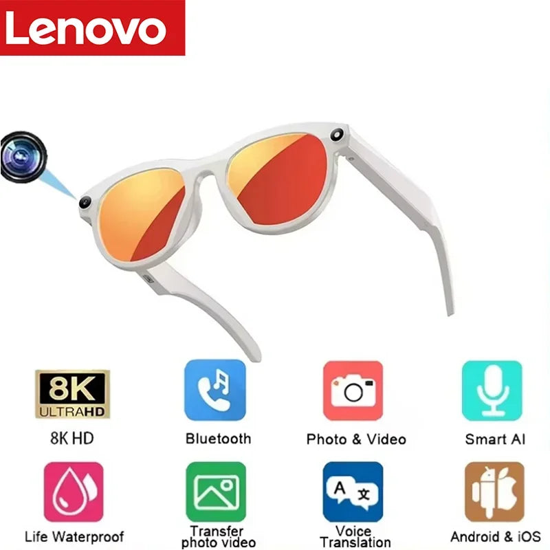 Lenovo Smart AI Glasses New 1200MP HD Color Changing Chat GP