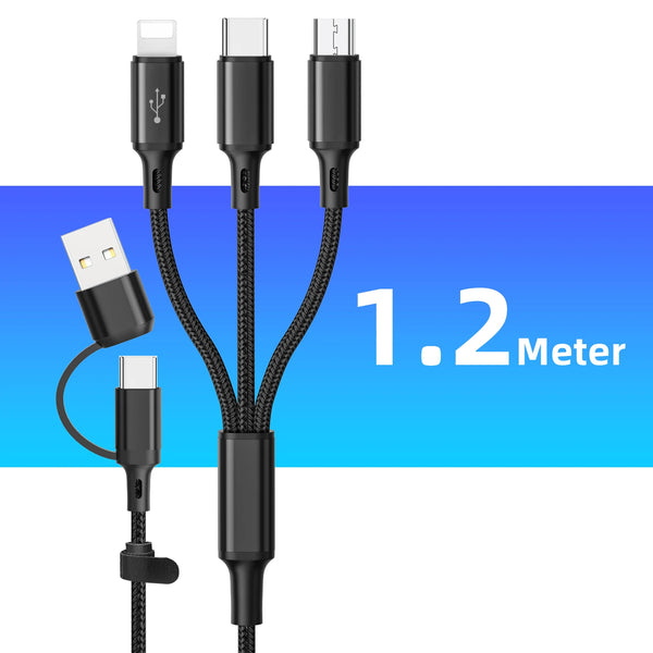 3 In 1 Fast Charging Cord For iPhone Huawei Micro USB Type C
