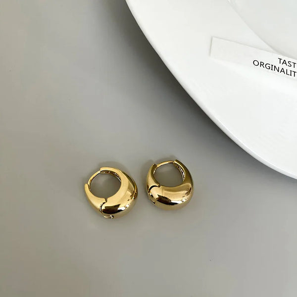 Chunky Metal Hoop Earrings - Women