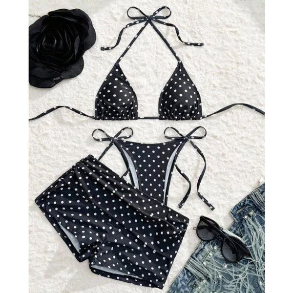 Dot 3-Piece Brazilian Bikini Set Beach Swimwear