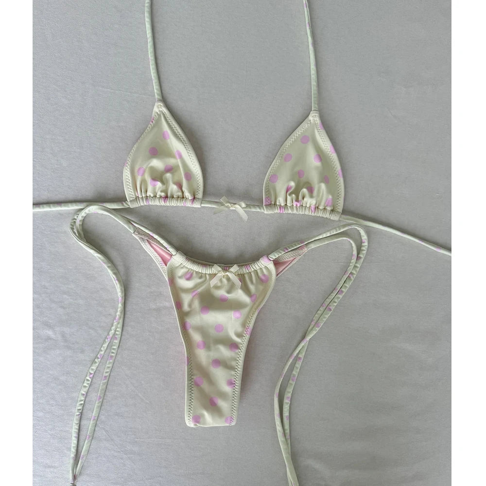 Sexy Print Micro Bikini 2026 Women Swimsuit Solid Swimwear T