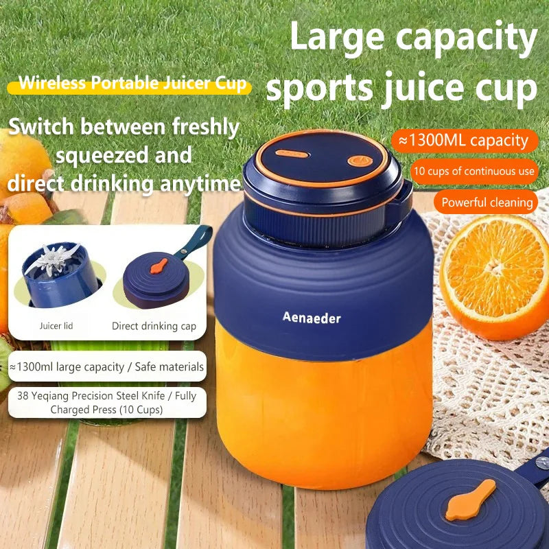 1300ml New Wireless Portable Fruit Juicer Charging Small Com