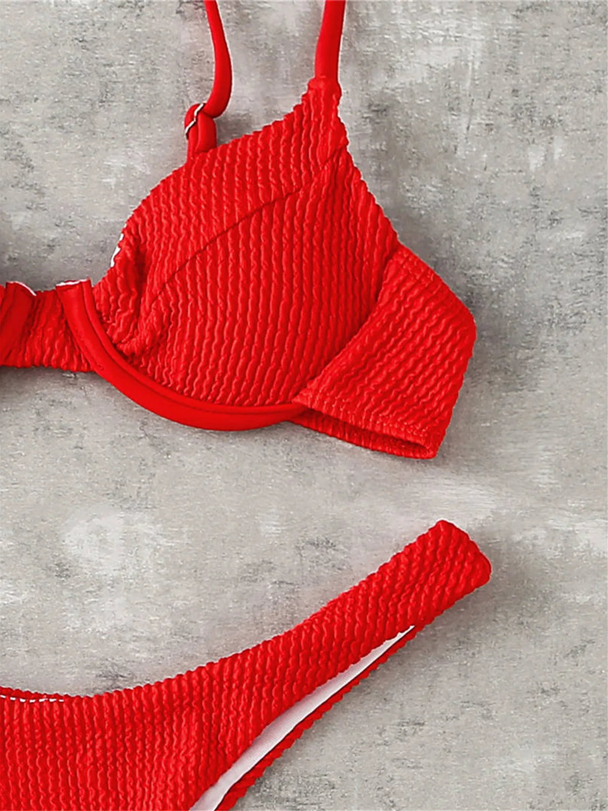 Ribbed Underwired Bikini Set - Two-Piece