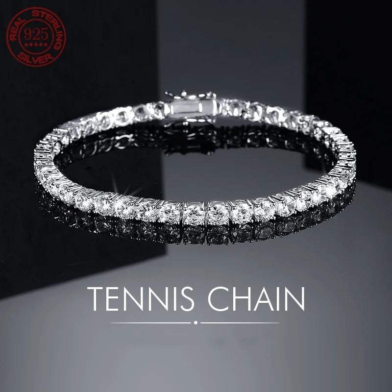 925 Silver Zircon Tennis Bracelet - 18K Gold Plated