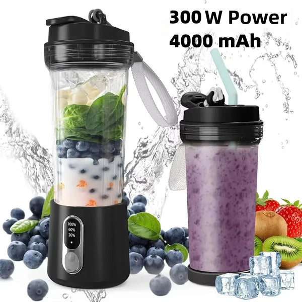 New 300W Powerful Juicer USB 4000mAh Battery Multi-use Juice