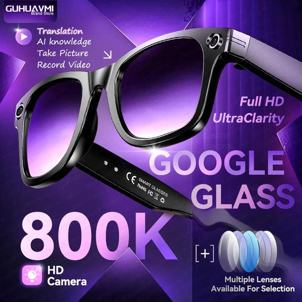 AI Smart Glasses with 8MP Camera Video Recording 100+ Langua