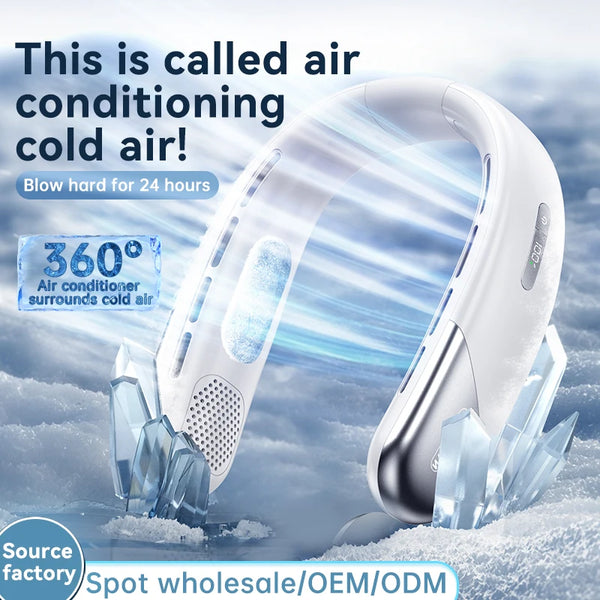 5-speed Hanging Neck Fan Portable Bladeless Mini Rechargeabl
