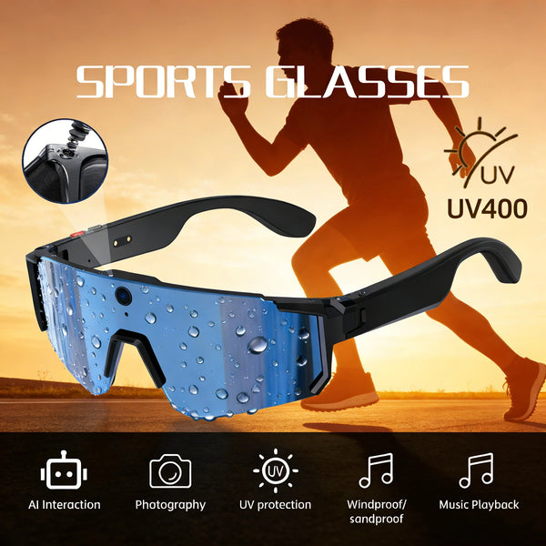 4K Polarized Sunglasses AI Smart HD 800W Camera Bluetooth Ca