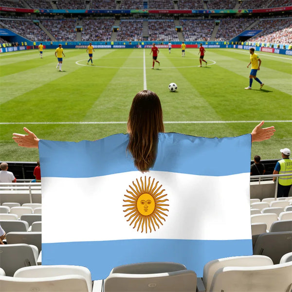 Country Flag Body Cape 3x5 FT - Wearable Soccer Fan Flag Banner
