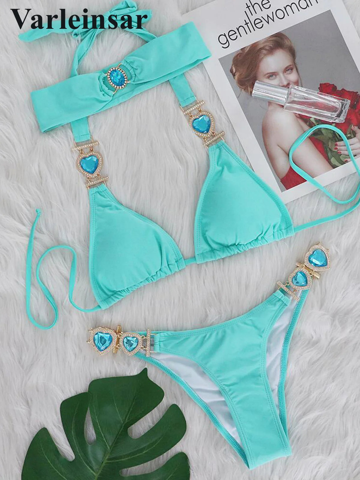 Diamond Rhinestone Bikini Set - Two-Piece