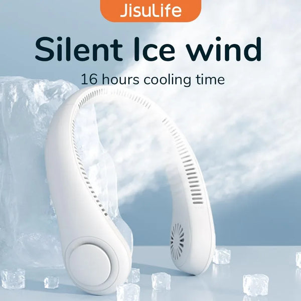 JISULIFE Portable Neck Fan, 4000 mAh Battery Rechargeable,5 