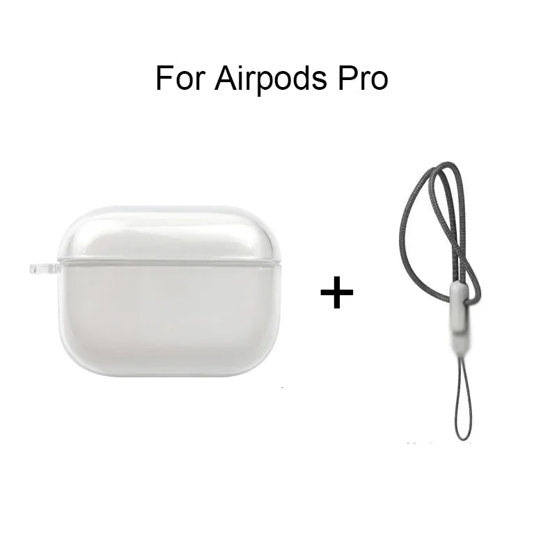 Clear Soft TPU Earphone Case for AirPods 4 3 2 1 Pro Pro2 Pr