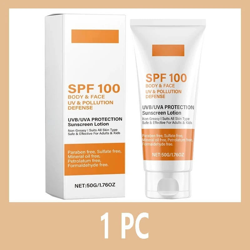 Face & Body Sunscreen Non-Greasy SPF 100+ Facial Sunblock UV